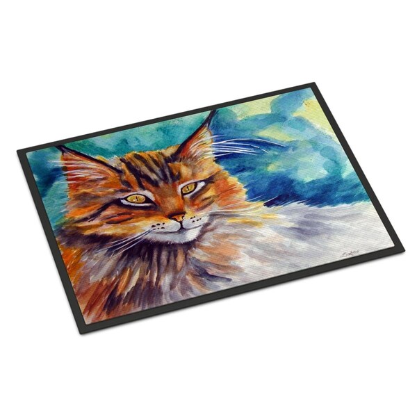 Carolines Treasures 24 x 36 in. Maine Coon Cat Watching you Indoor or Outdoor Mat 7421JMAT - main